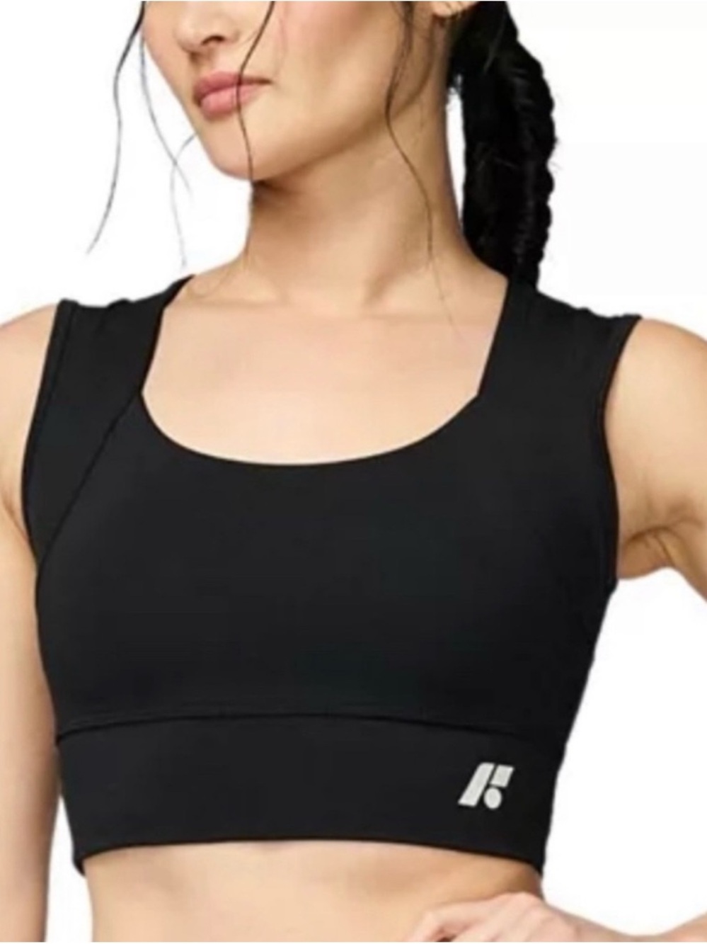Forme Black Power Sports Bra for Posture and Back Support Size Large